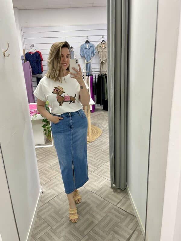 Falda vaquera midi